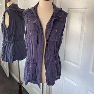 TINSEL Joen Rayon Twill Cargo Vest S Navy